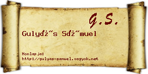 Gulyás Sámuel névjegykártya
