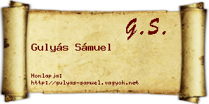 Gulyás Sámuel névjegykártya